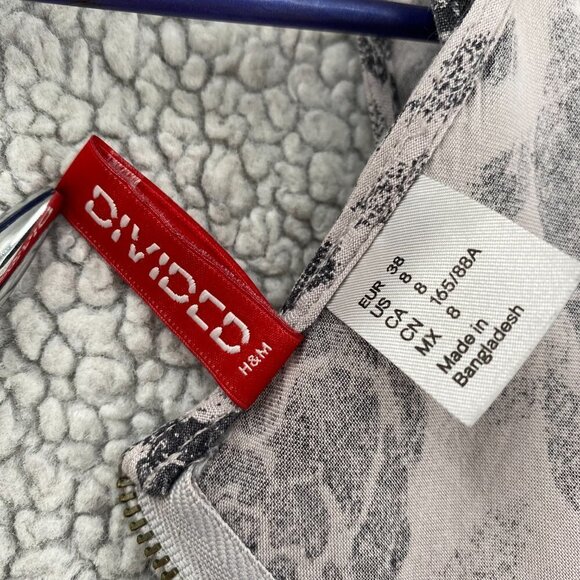 H&M Black and Cream Floral Midi Dress - Picture 7 of 9